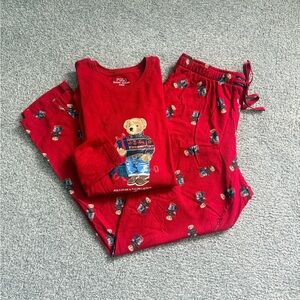 Polo by Ralph Lauren Red Pajama Set with Gift Bear